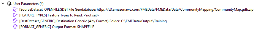 Automatically-created User Parameters